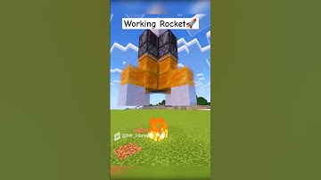 Easy* Working Rocket Build in Minecraft 🚀😱 #minecraft #shorts #buildhacks #newupdate