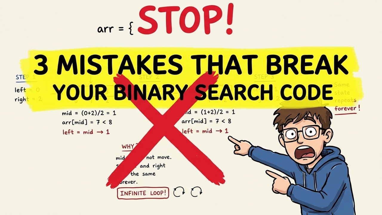 3 Mistakes That Break Your Binary Search Code - YouTube