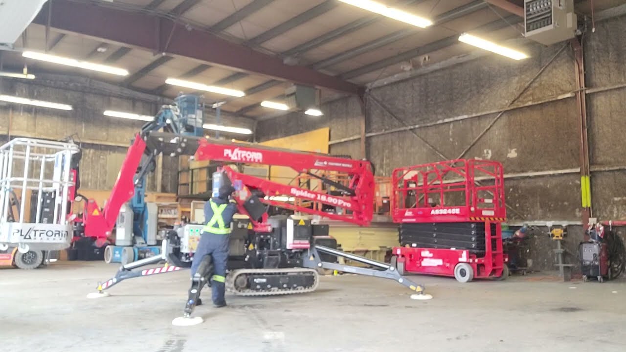 spider 18.9 pro. platform basket. remote operation testing.