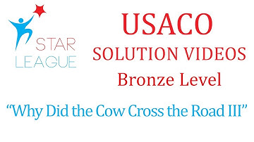 USACO Bronze Solution Video - "Why did the  Cow Cross the Road III"