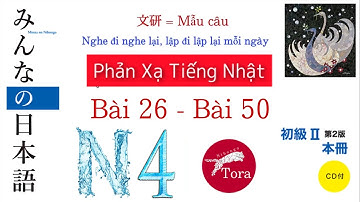 Tổng hợp Phản xạ tiếng Nhật N4 ( Không tiếng Việt ) bài 26 - Bài 50 Minna no nihongo N4 kaiwa N4