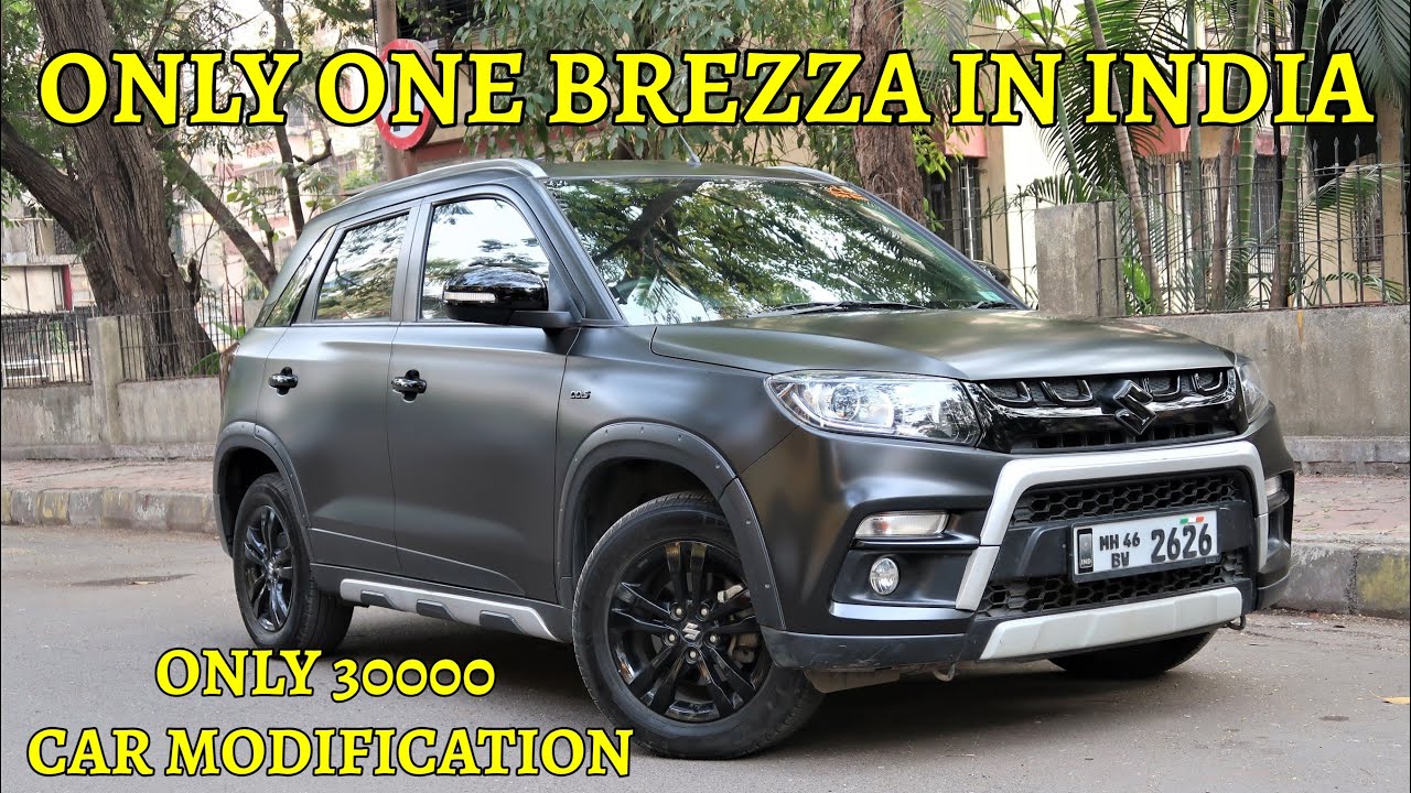 Maruti Brezza Wrap In Satin Black | AT ONLY 30K CAR MODIFICATION | car wrapping in India | suzuki