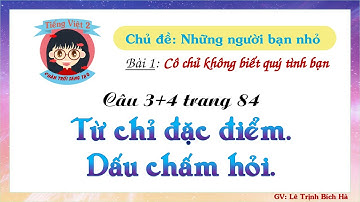 Tiếng Việt 2 | Sách Chân trời sáng tạo | Tuần 10 | Bài 1 | Câu 3+4: Từ chỉ đặc điểm, dấu chấm hỏi/84