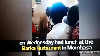 Live president Uhuru and his deputy Ruto enjoyed pilau lunch at Barka restaurant in Mombasa Station Image