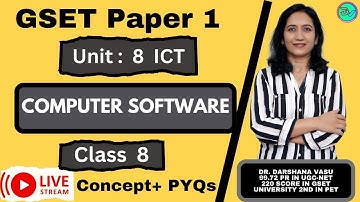 GSET | Paper 1 | Unit 8 ICT | Computer Software | Concept + PYQs