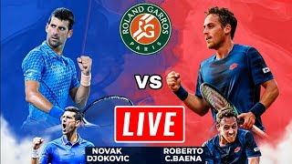 Djokovic vs Baena Live Streaming | French Open | Roberto Carballes vs Novak Djokovic  Live