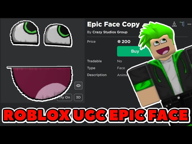 Roblox UGC Epic Face Copy *200 Robux* 