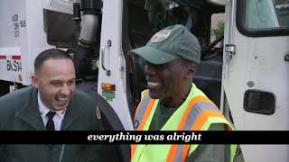 NYC Sanitation Worker retires after 32 years - his daughter worked alongside him on his last route!