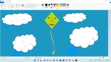 Ms paint || How to make a flying kite on Microsoft paint || full tutorial | step by step | ms paint