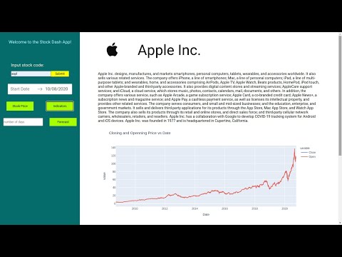 Stocks using Plotly Dash