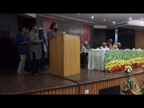 Panini Anand and others singing campaign song at book launch "The RTI Story"