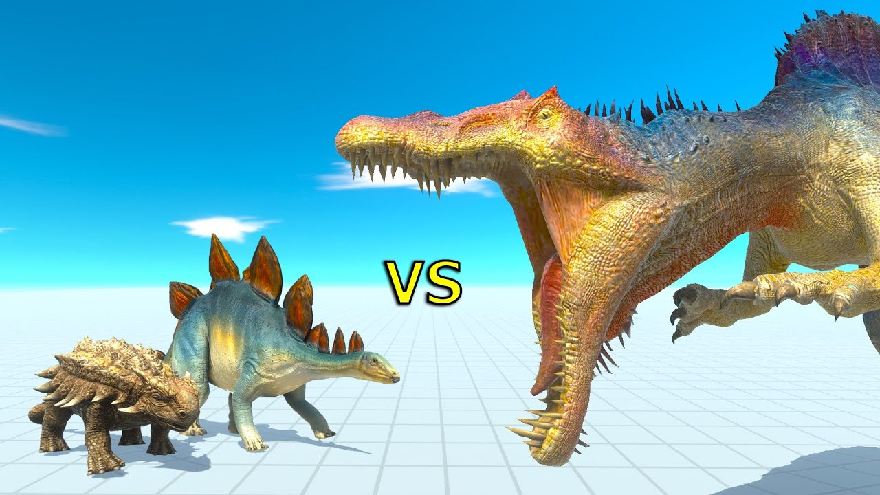 Stegosaurus with ankylosaurus vs mini boss animal revolt battle simulator