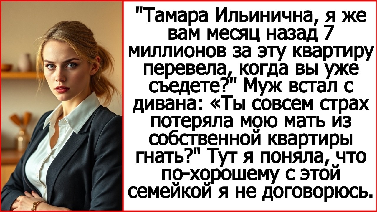 Свекровь, я же вам месяц назад 7 миллионов за эту квартиру перевела, но съезжать вы не собираетесь?