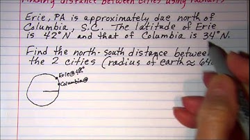 Finding distance between cities using radians