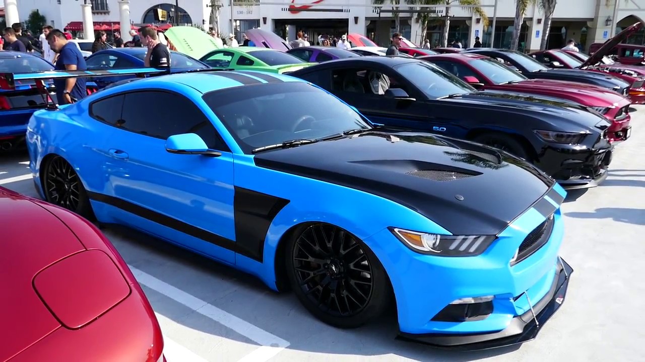 Row of Ford Mustang American Muscle Cars South OC Cars & Coffee San