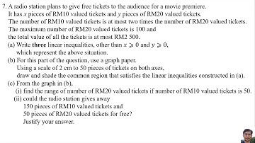 Revision - Question 7 - Linear Inequalities in Two Variables