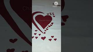 Easy Heart Painting Chadar Design ❤️ | Latest Bedsheet Painting Tutorial #shorts
