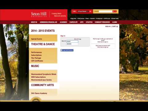 Using the Seton Hill University Online Box Office: Student, Faculty & Staff First-Time Logins