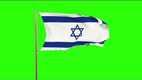 Israel flag waving in the wind. Green screen, alpha matte. Loopable animation Stock video by