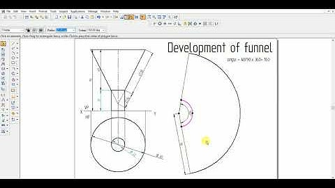 Development of a funnel on sheet metal
