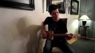 3 string Cigar Box Guitar Homemade blues. Tuned A-E-A