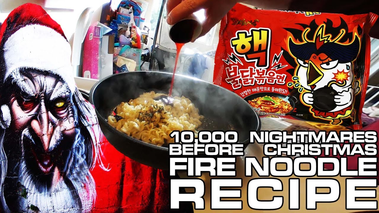 10,000 Nightmares Before Christmas Fire Noodles! Instant Noodle