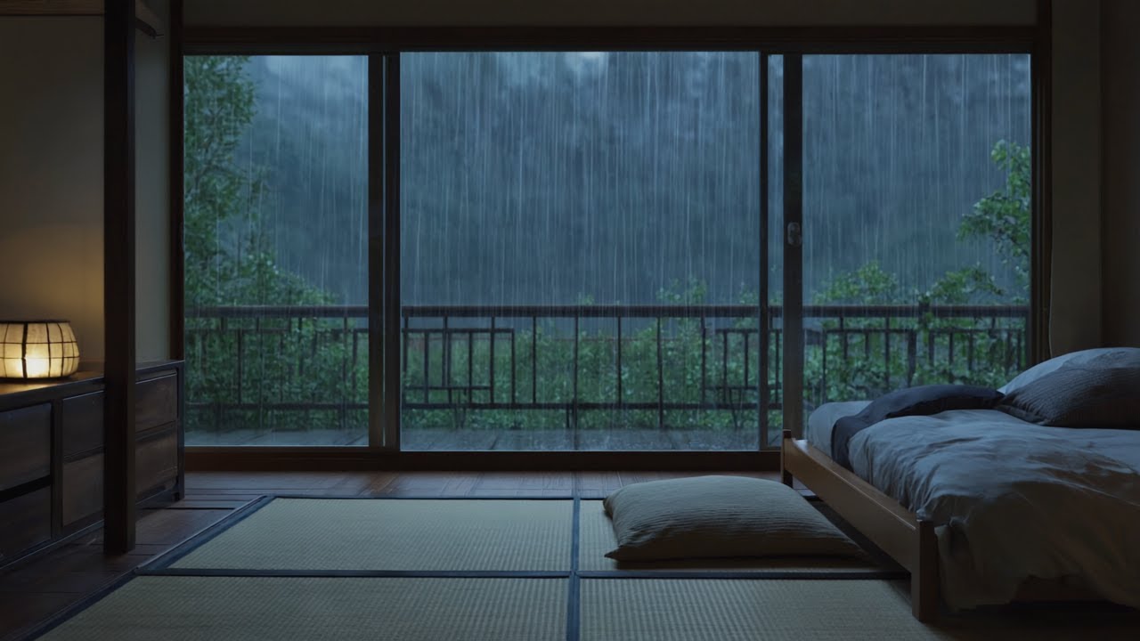 창밖에 비가 내리는 한옥 침실 ASMR 8시간 | 집중, 깊은 수면, 백색소음, 힐링