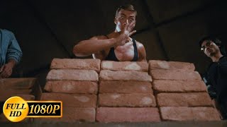 Jean Claude Van Damme smashes the bottom brick into crumbs / Bloodsport (1988)