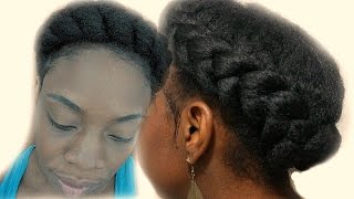 How To Goddess Braid on Natural Hair | Halo/Crown Braid | No Extensions |  Protective Style