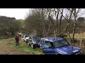 OFF ROAD 4x4 GREEN LANES WITH DISCOVERY 2, DEFENDER 90 & VW TOUAREG (MUD, HILLS, WATER)