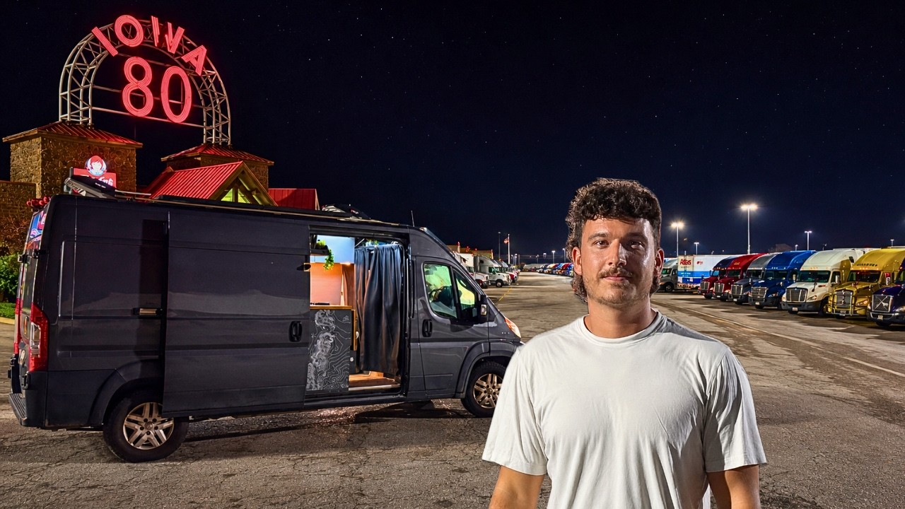 24 Hours at the Worlds Largest Truck Stop | Solo Vanlife