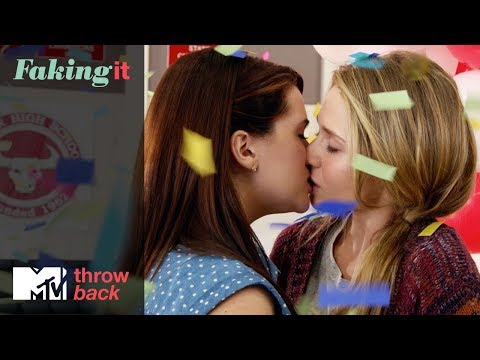 'Karma & Amy’s First Kiss' 👩‍❤️‍💋‍👩  Official Throwback Clip | Faking It | MTV