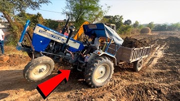 Jcb 3dx Plus loading mud in trolly with tractor dual swaraj 735 FEe and johndeer 5105 #jcb 