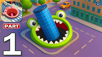 Hole.io - Gameplay Walkthrough Part 1 - Swallow Everything & Dominate the City (Android, iOS)