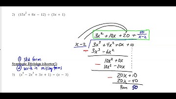 6.3 Dividing Polynomials and Synthetic Division - Honors Algebra 2