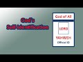God&#39;s Self-identification