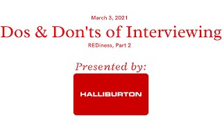 REDiness by Halliburton Part 2: Dos and Don'ts of Interviewing