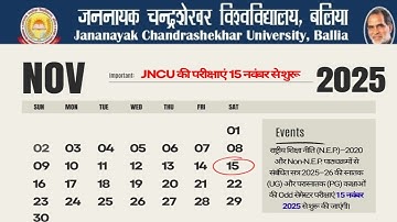 😱 JNCU Ballia Odd Semester Exam Update 2025 | Exam from 15th Nov, Download Time Table from here