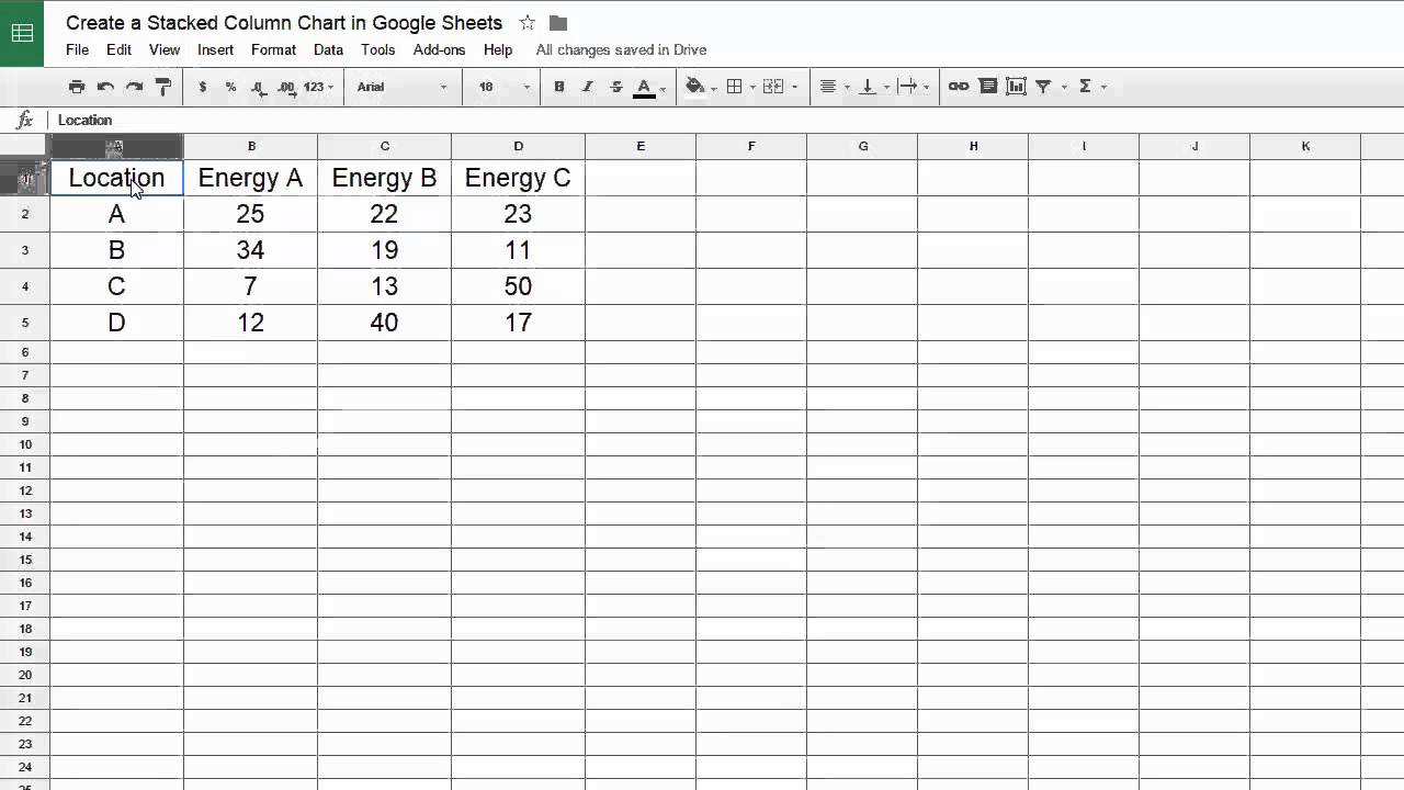 Google Sheets Stacked Bar Chart