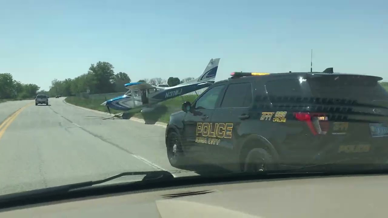 Iowa City Airplane Crashes Through Gate Off Airport Runway Into Highway Traffic Police University