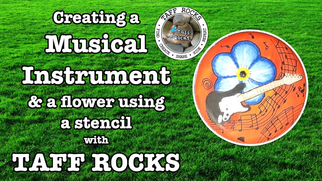 Create a Musical Instrument & Flower Using a DIY Stencil - with Taff Rocks | EP70