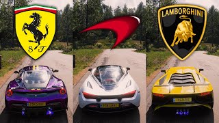 FH5 Volcano Climb | Ferrari 488 Pista V McLaren 720S V Lamborghini Aventador SV | Incredibly Close!