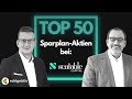 Die Scalable Top 50 Sparplan-Aktien: Platz 31-50 | Deutsche Post, Omega, Moderna, Rio Tinto, VW Vz.