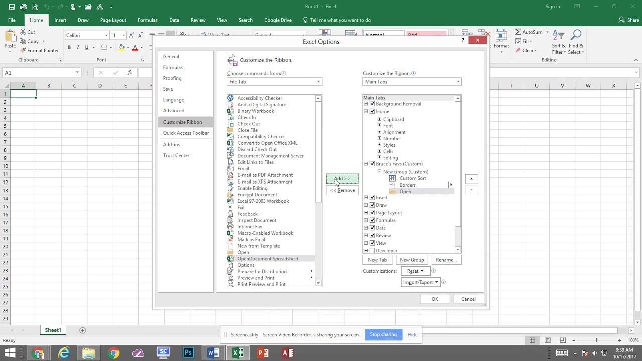 Customizing the Ribbon in Microsoft Excel YouTube