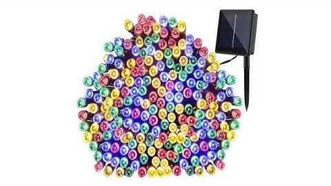 Must See Review 2017! Qedertek Solar Christmas String Lights, 72ft 200 LED Outdoor Fairy Decorati..