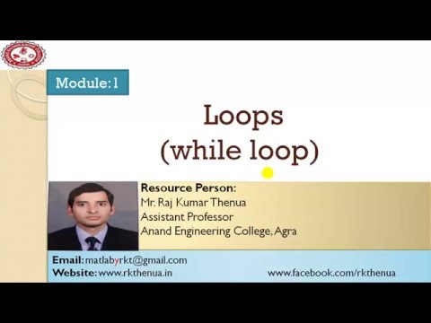 Lecture-27: while loop in MATLAB - MATLAB Programming