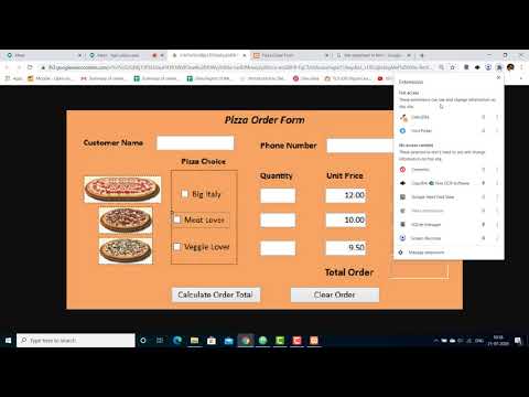 Pizza order form using HTML and CSS