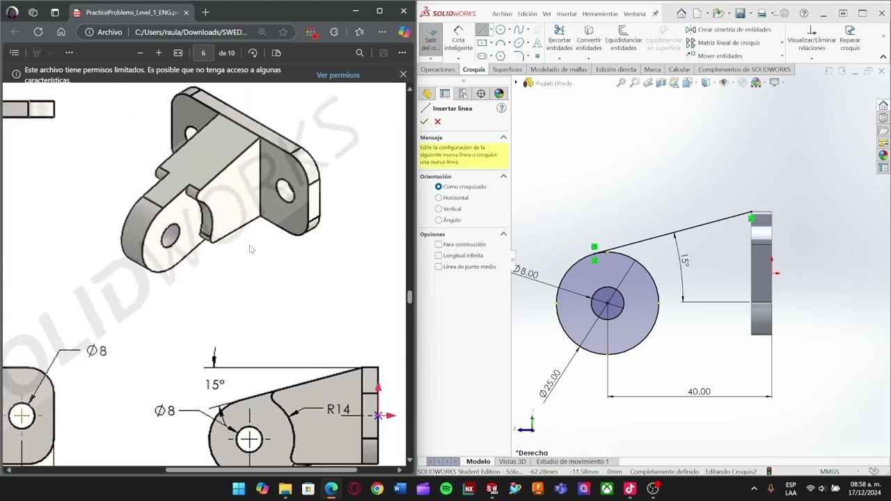 SOLIDWORKS CSWA | PRACTICA 1.6 | RESPUESTAS