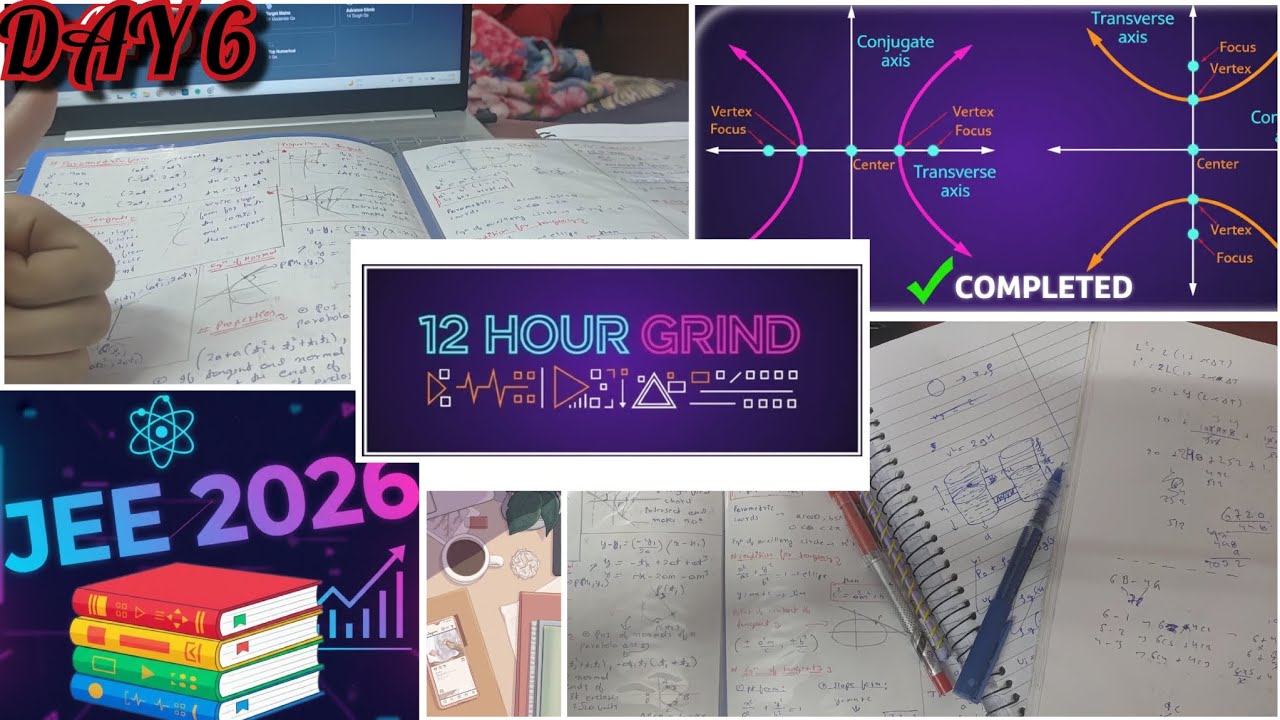 DAY (6/100)🔥, [JEE 2026], 🥀 5.5 hours coaching + 6.5 hourse self study🥀, 