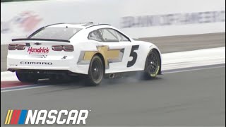 Pushing hard: Kyle Larson locks up his tires multiple times at the Roval | NASCAR